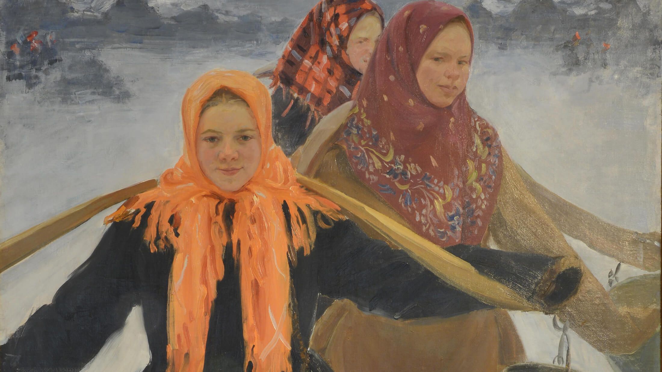 Фрагмент картины Куликова Ивана Семеновича - За водой