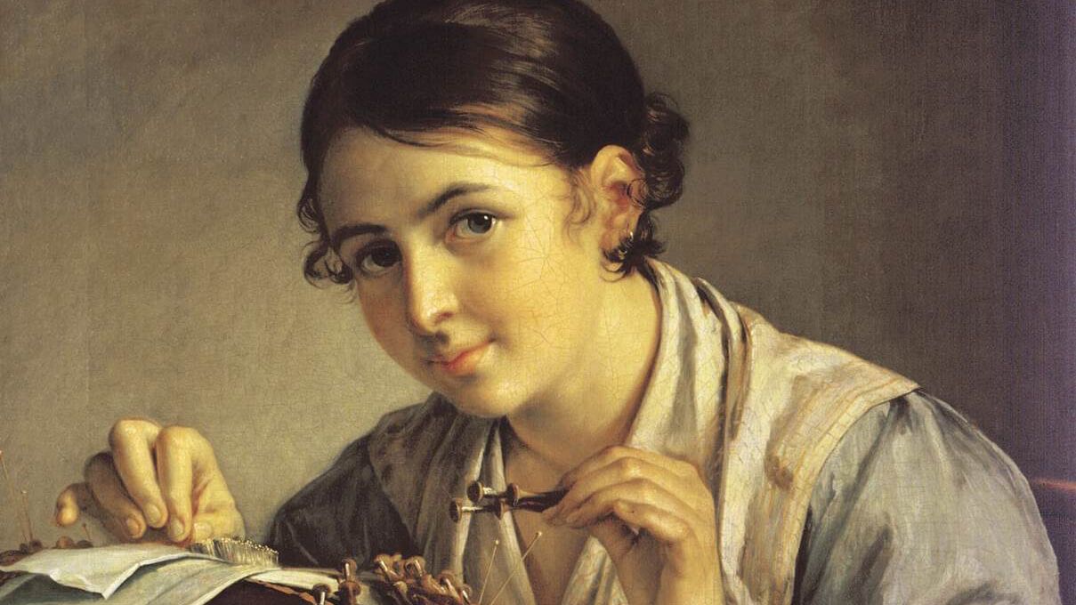 Фрагмент картины Тропинина В. А. - Кружевница
